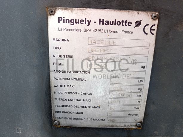 Plataforma Elevatória Haulotte · Ano 2004