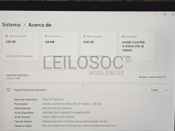 Portátil Dell Latitude 7400