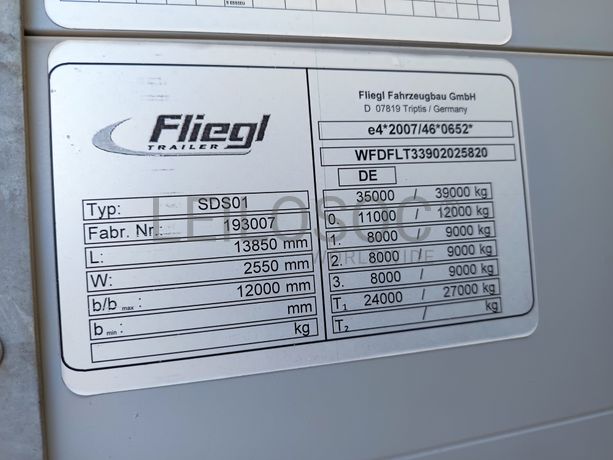 Semirreboque FLIEGL SDS01 · Ano 2020