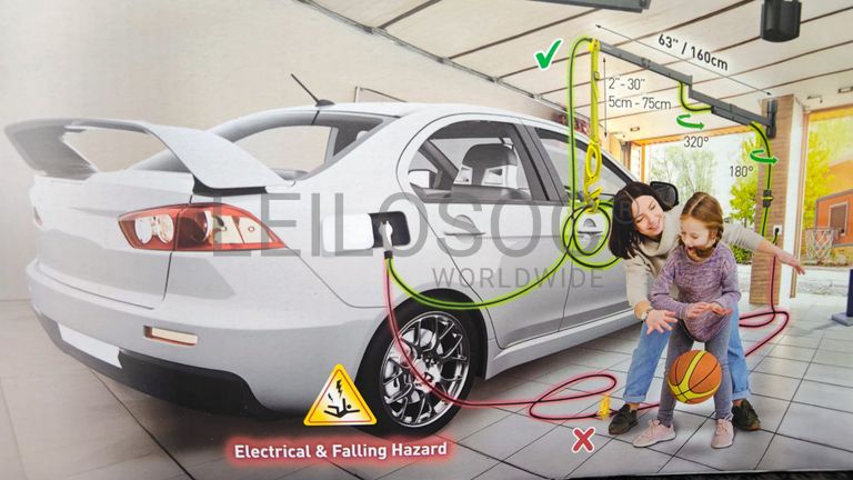 Braço Suporte Parede Para Cabo de Carregamento