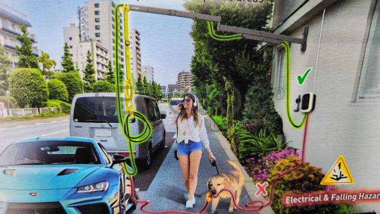 Braço Suporte Parede Para Cabo de Carregamento