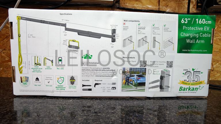 Braço Suporte Parede Para Cabo de Carregamento
