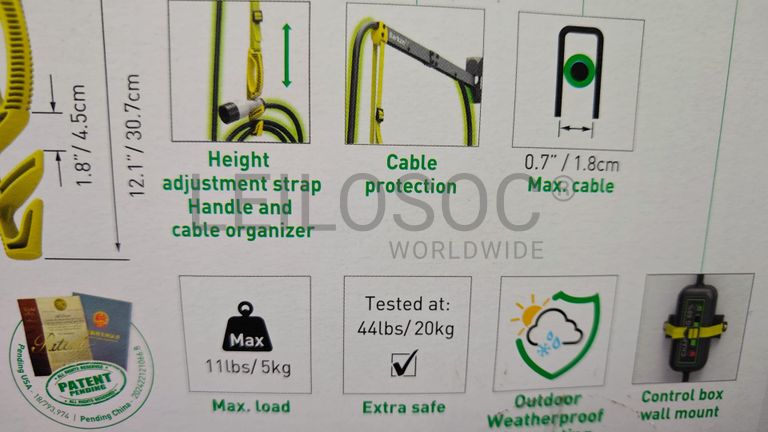 Braço Suporte Parede Para Cabo de Carregamento