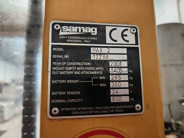 Stacker Samag MAX 2 Preparador de Encomenda · Elétrico · Ano 2001
