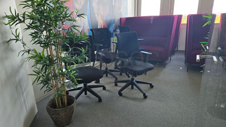 Salon d’attente décoratif avec mobilier et plantes