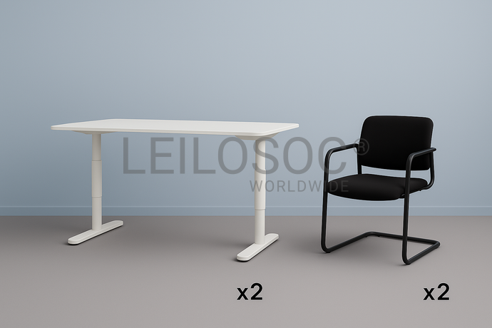 2 Bureaux réglables + 2 Chaises visiteur Girsberger