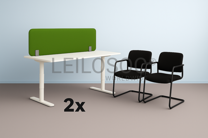 Bureaux réglables + 1 Chaise + 1 Séparateur de bureau