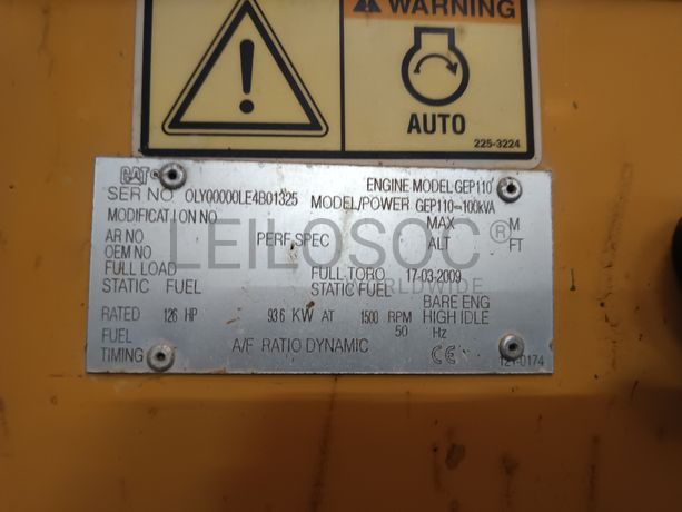 Gerador CAT Olympian · Ano 2009