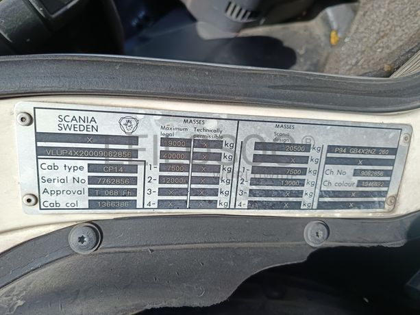 Cisterna Scania 260 · Transporte Cereais · Ano 2001