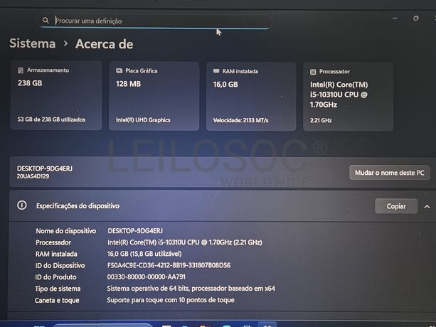 Portátil Lenovo THINKPAD X1 Carbon