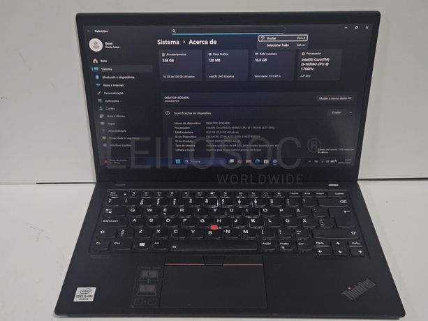 Portátil Lenovo THINKPAD X1 Carbon