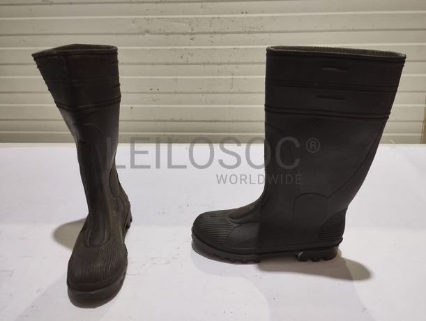Botas de borracha PVC preta bico de aço