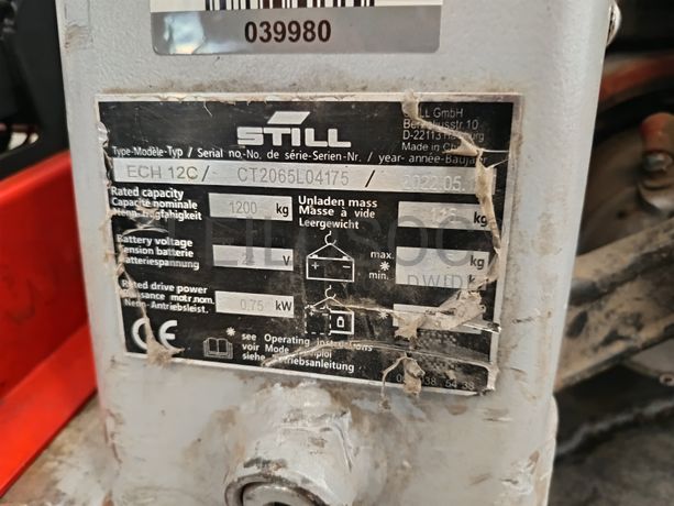 Porta Paletes Elétrico Still · Ano 2022